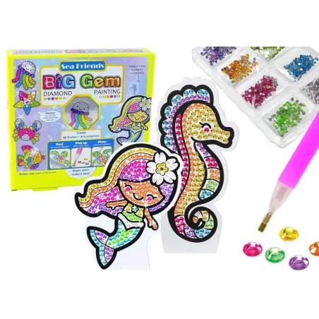 Haft Diamentowy Zwierzęta Morskie Zestaw Kreatywny Lean Toys 3+ Haft Diamentowy Zwierzęta Morskie Zestaw Kreatywny Lean Toys 3+