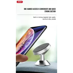 SAMOCHODOWY UCHWYT MAGNETYCZNY DO TELEFONU 360° – MOCOWANIE DO DESKI ROZDZIELCZEJ, CZARNY XO C55A