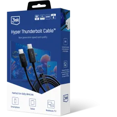 KABEL USB-C 3MK HYPER THUNDERBOLT 3 CABLE™ USB4 8K60Hz, 1M, 40Gb/s, 240W, Z CHIPEM E-MARKER, POWER DELIVERY