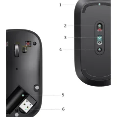 BEZPRZEWODOWA MYSZ LASEROWA USB MU001, 4000 DPI, CZARNA, CICHY KLIK, ERGONOMICZNY DESIGN UGREEN