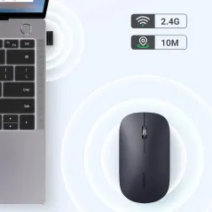 BEZPRZEWODOWA MYSZ LASEROWA USB MU001, 4000 DPI, CZARNA, CICHY KLIK, ERGONOMICZNY DESIGN UGREEN