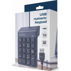KLAVIATURA NUMERYCZNA GEMBIRD KPD-U-03 USB, CZARNA, 18 KLAWISZY, 1,45M KABEL