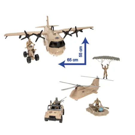 Operacja Elite – Zestaw Wojskowy - Gigantyczny Samolot, Helikopter, Pojazdy I Figurki Smiki 3+