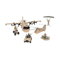 OPERACJA ELITE – ZESTAW WOJSKOWY - GIGANTYCZNY SAMOLOT, HELIKOPTER, POJAZDY I FIGURKI SMIKI 3+