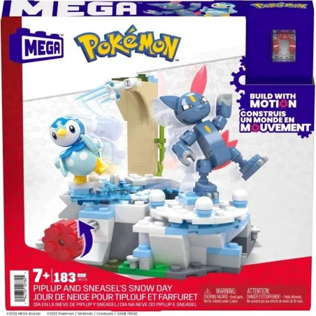 PIKACHU ŚNIEŻNY DZIEŃ PIPLUPA I SNEASELA ZESTAW KLOCKÓW MATTEL 7+