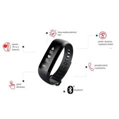 OPASKA SPORTOWA SMARTBAND FITGO FW11 LIGHT MONITOR AKTYWNOŚCI OLED IP67 NIEBIESKA