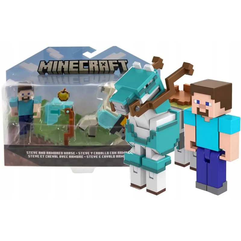 MINECRAFT FIGURKA STEVE + KOŃ 6+