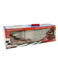 TRANSPORTER Z GARAŻEM 6 SAMOCHODZIKÓW + AKCESORIA SMIKI 3+