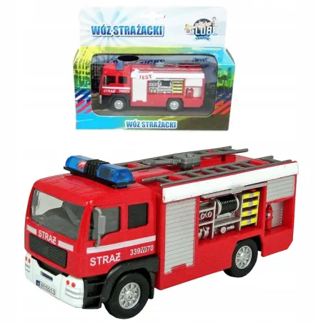 WÓZ STRAŻACKI Z DŹWIĘKIEM I ŚWIATŁEM 14CM 3+