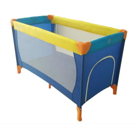 Łóżeczko Turystyczne Dla Niemowląt I Małych Dzieci 120×60 Cm Do 15 Kg Żółto-Niebieskie Smiki