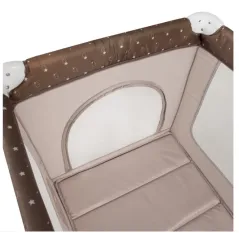 ŁÓŻECZKO TURYSTYCZNE KOJEC 120×60 CM BEŻOWE Z PRZEWIJAKIEM I KARUZELĄ SMIKI 0M+