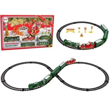 Kolejka Świąteczna Lokomotywa Tory Sanie Mikołaj Światła Lean Toys 3+ Kolejka Świąteczna Lokomotywa Tory Sanie Mikołaj Światła Lean Toys 3+