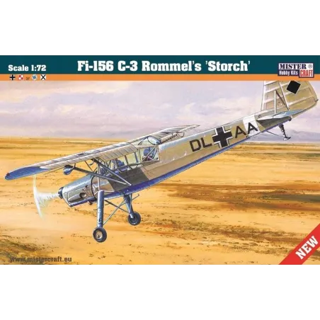MODEL DO SKLEJANIA FI-156 C-3 ERWIN ROMEL STORCH 1:72 MISTER CRAFT 14+