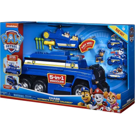 MEGA RADIOWÓZ POLICYJNY PSI PATROL 5W1 CHASE 50 CM Z POJAZDAM 3+