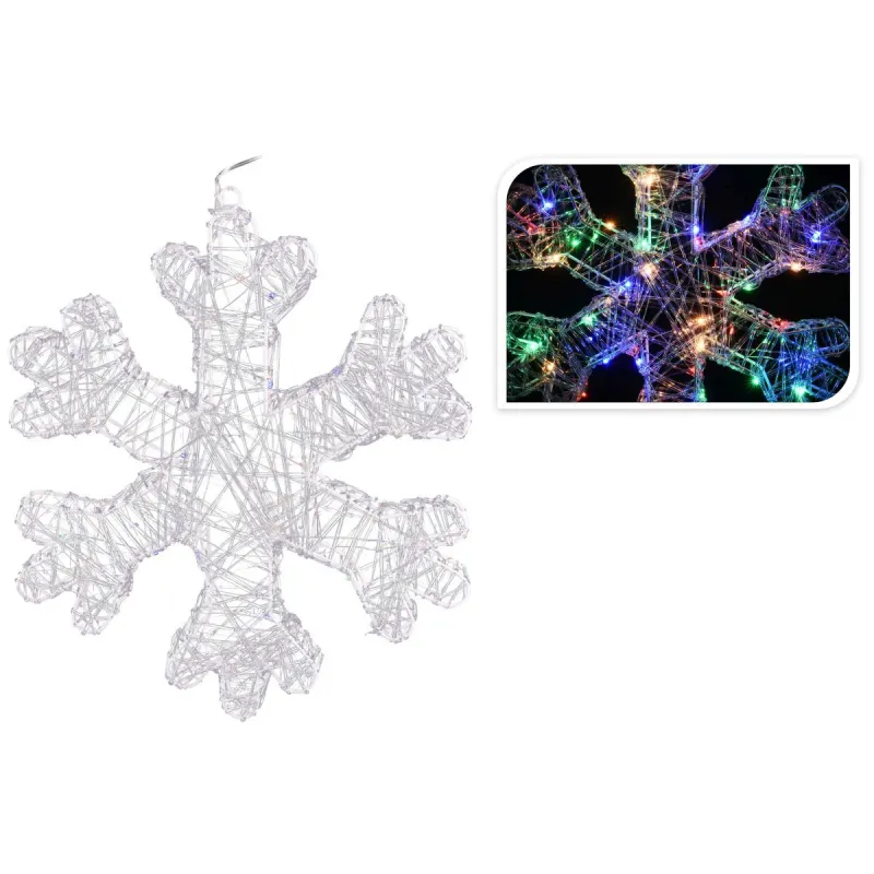 ŚWIATŁA ŚNIEŻYNKA WIELOKOLOROWA 50 LED 50 CM - Excellent Houseware
