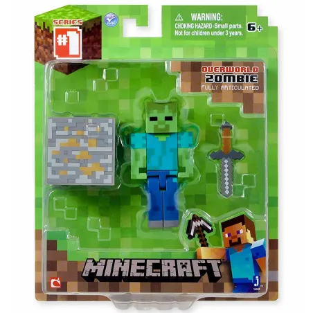MINECRAFT FIGURKA ZOMBIE + AKCESORIA 6+
