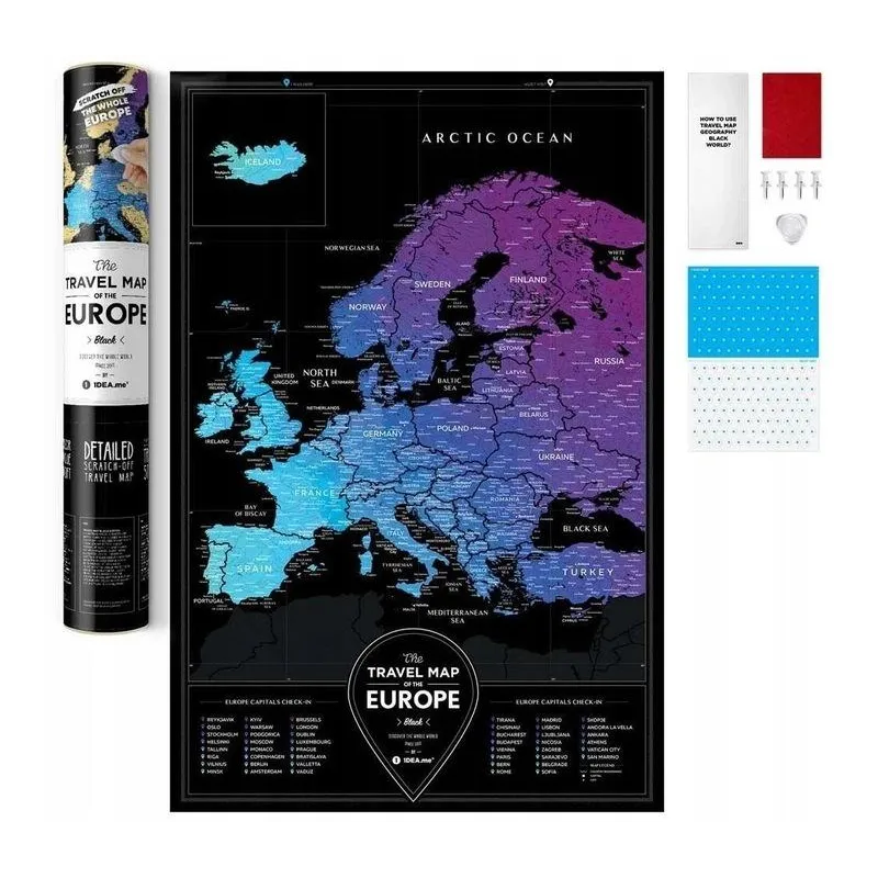 MAPA ZDRAPKA EUROPA 60 X 40 CM