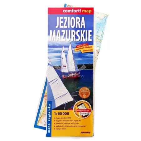 JEZIORA MAZURSKIE 2-CZĘŚCIOWA LAMINOWANA MAPA ŻEGLARSKA 1:60 000