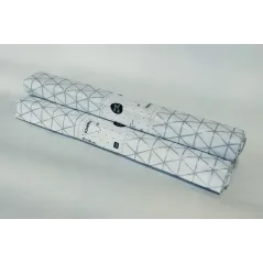 TKANINA BAWEŁNIANA 50 X 140 CM SREBRNE TRÓJKĄTY