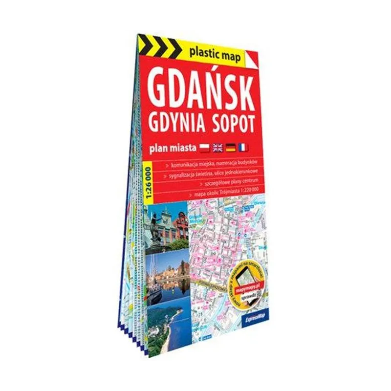 GDAŃSK, GDYNIA, SOPOT. FOLIOWANY PLAN MIASTA 1:26 000