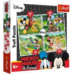 MYSZKA MIKI ZABAWY W PARKU PUZZLE 4W1 207 ELEMENTÓW TREFL 4+