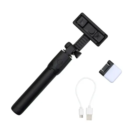 Selfie Stick 3W1 Ze Statywem Lampą Led I Pilotem