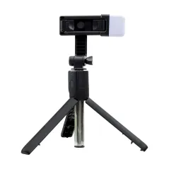 SELFIE STICK 3W1 ZE STATYWEM LAMPĄ LED I PILOTEM