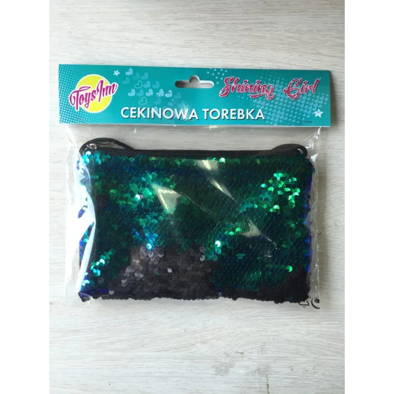 TOREBKA CEKINOWA ZIELONO-CZARNA - Stnux