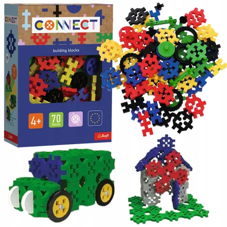 KLOCKI KONSTRUKCYJNE CONNECT 70 ELEMENTÓW TREFL 4+