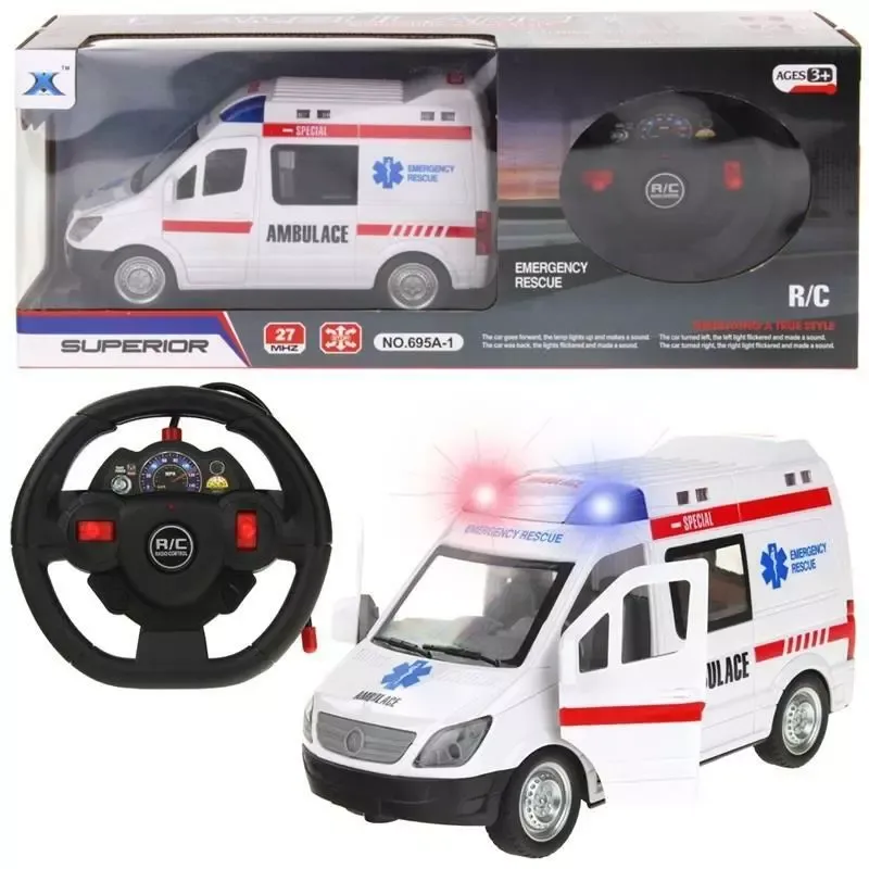 AMBULANS ZDALNIE STEROWANY Z ŚWIATŁEM I DŹWIĘKIEM 3+