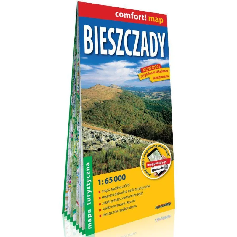 BIESZCZADY LAMINOWANA MAPA TURYSTYCZNA