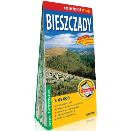 BIESZCZADY LAMINOWANA MAPA TURYSTYCZNA