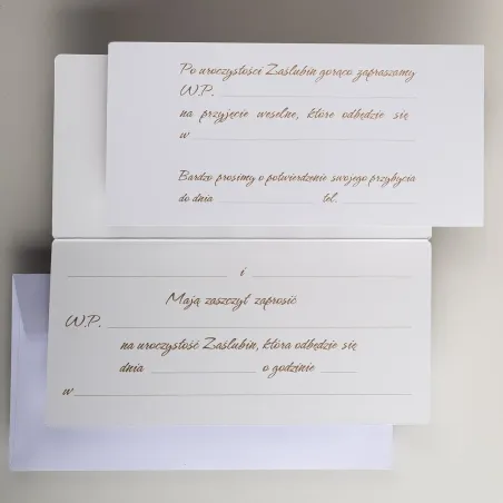 Zaproszenia Ślubne Tulipany I Złote Litery 10 Sztuk