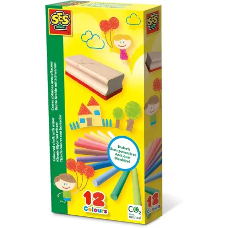KOLOROWE KREDY Z GĄBKĄ SES CREATIVE 3+