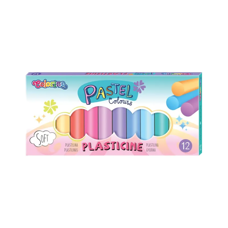 PLASTELINA 12 KOLORÓW PASTELOWYCH  COLORINO KIDS
