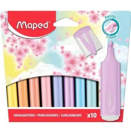 ZAKREŚLACZ CLASSIC PASTEL 10 KOLORÓW MAPED