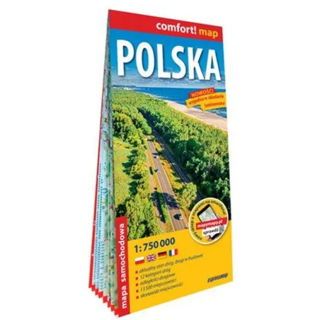 POLSKA. LAMINOWANA MAPA SAMOCHODOWA 1:750 000