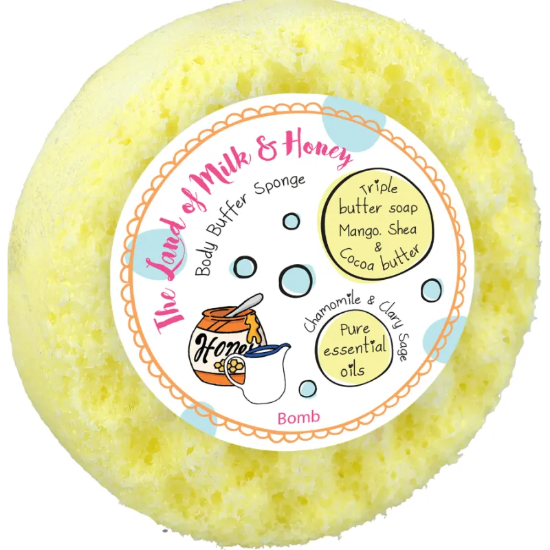 GĄBKA NASĄCZONA DO KĄPIELI BOMB COSMETICS THE LAND OF MILK BODY BUFFER 200G