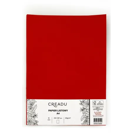 Papier Listowy Czerwony 10 Sztuk A4 Creadu Papier Listowy Czerwony 10 Sztuk A4 Creadu