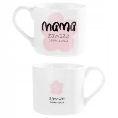 Kubek Ceramiczny +Łyżeczka Mama Zawsze Blisko Serca