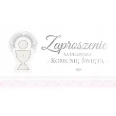 ZAPROSZENIA NA PIERWSZĄ KOMUNIĘ ŚWIĘTĄ DLA DZIEWCZYNKI SREBRNE LITERY 10 SZTUK