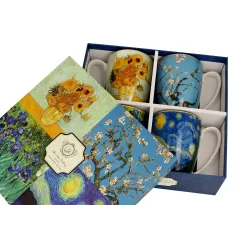 ZESTAW 4 KUBKÓW PORCELANOWYCH VAN GOGH 350ML DUO II GATUNEK