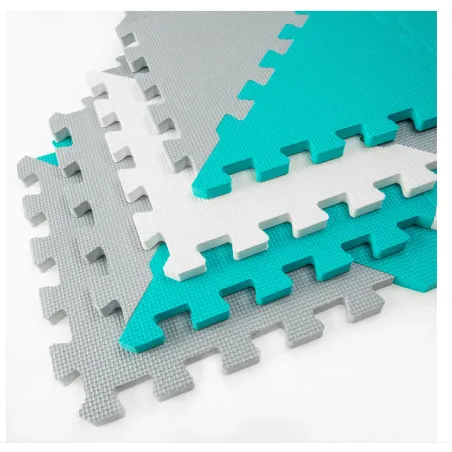 MATA PIANKOWA DLA DZIECI 180x180 CM SMIKI – PUZZLE TURKUSOWE 96 ELEMENTÓW 10M+