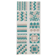 MATA PIANKOWA DLA DZIECI 180x180 CM SMIKI – PUZZLE TURKUSOWE 96 ELEMENTÓW 10M+