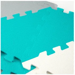 MATA PIANKOWA DLA DZIECI 180x180 CM SMIKI – PUZZLE TURKUSOWE 96 ELEMENTÓW 10M+