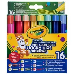 KOLOROWE FLAMASTRY ZMYWALNE SZALONE KSZTAŁTY 16 KOLORÓW CRAYOLA