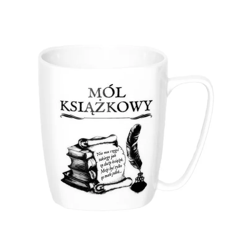 KUBEK PORCELANOWY MÓL KSIĄŻKOWY 380ML