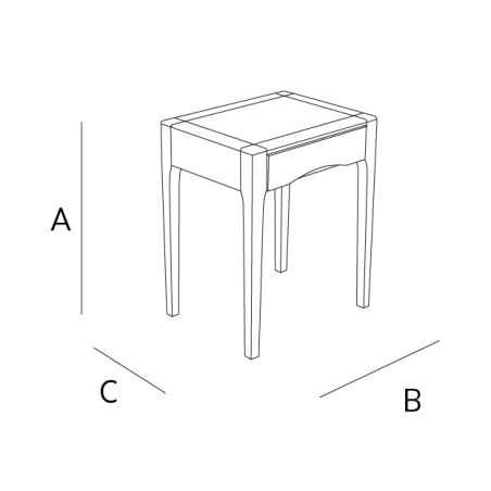 Dębowa Szafka Nocna Stlik Zara Home 45X35X55 Cm – Z Szufladą, Ciemny Brąz