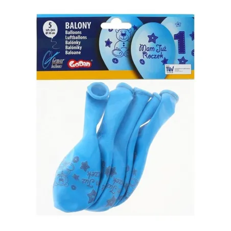 Balony Moje 1 Urodziny Niebieskie 5 Sztuk Balony Moje 1 Urodziny Niebieskie 5 Sztuk