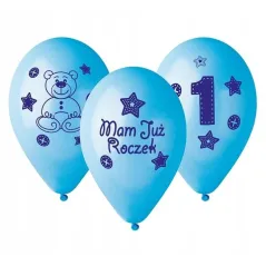 Balony Moje 1 Urodziny Niebieskie 5 Sztuk
